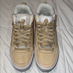 Puma Tan Sneakers with Cozy Lining